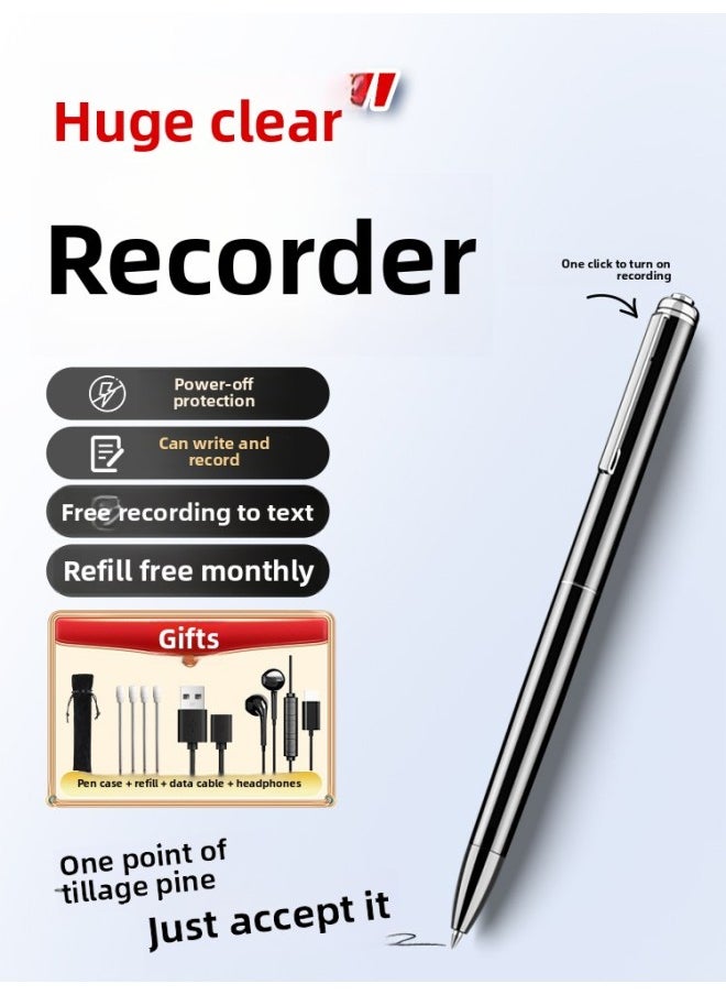 Generic - Recording Pen Professional High Definition Noise Reduction Portable Student Class Equipment Lawyer Special Artifact Recording And Playing All-in-One Machine-Body Color:[pen-shaped Recorder Pen]-Memory Capacity:8g [about 60 Hours Hd Lossless Recording] - Apple Package: [host + Apple Mobile Phone Downloader + Free Recording To Text + Three-year Warranty] - Image 1