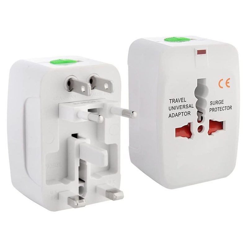 MANGO Universal Travel Adapter Allinone International World Travel AC Power Converter Plug Adaptor Socket EU UK US AU White