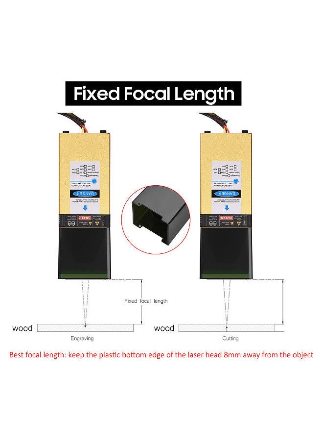 Generic 450nm 10W Laser Module Fixed Focal Length Laser Engraving Head High Speed Laser Engraver Cutter 3D Printer CNC Router Laser Module  - Image 3