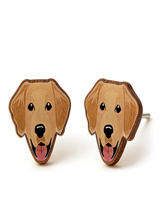 DoYoMo Golden Retriever Earrings for Women Cute Labrador Dog Wood Stud Earring Hypoallergenic Jewelry Dog Theme Gifts Valentine's Day Birthday Gifts for Women,Mom,Her,Friends,Wife,Daughter,Sister - Image 1