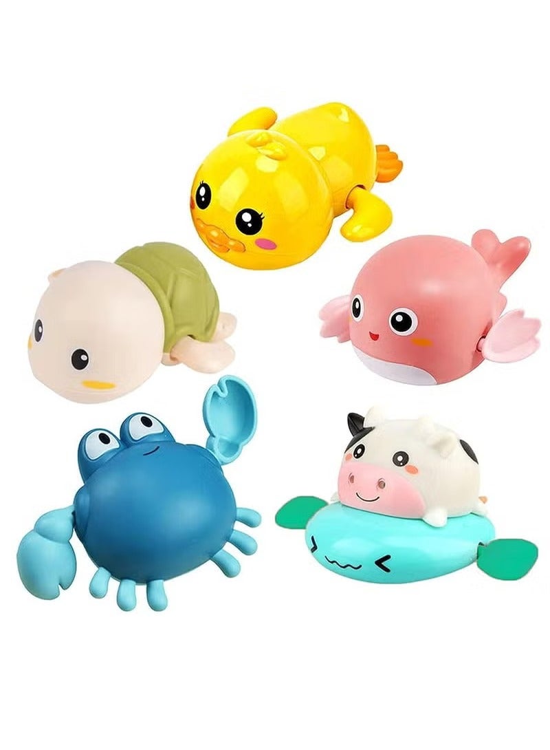 لعبة حمام، لعبة حوض استحمام وحوض سباحة على شكل حيوان لطيف، ألعاب حمام للأطفال الصغار من عمر 1 إلى 3 سنوات، مجموعة ألعاب حمام مائي للأولاد والبنات، عبوة من 4 قطع - Image 1