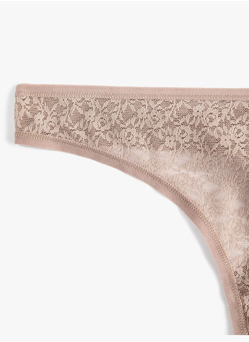 كوتون Regular Waist Lacy String Panties