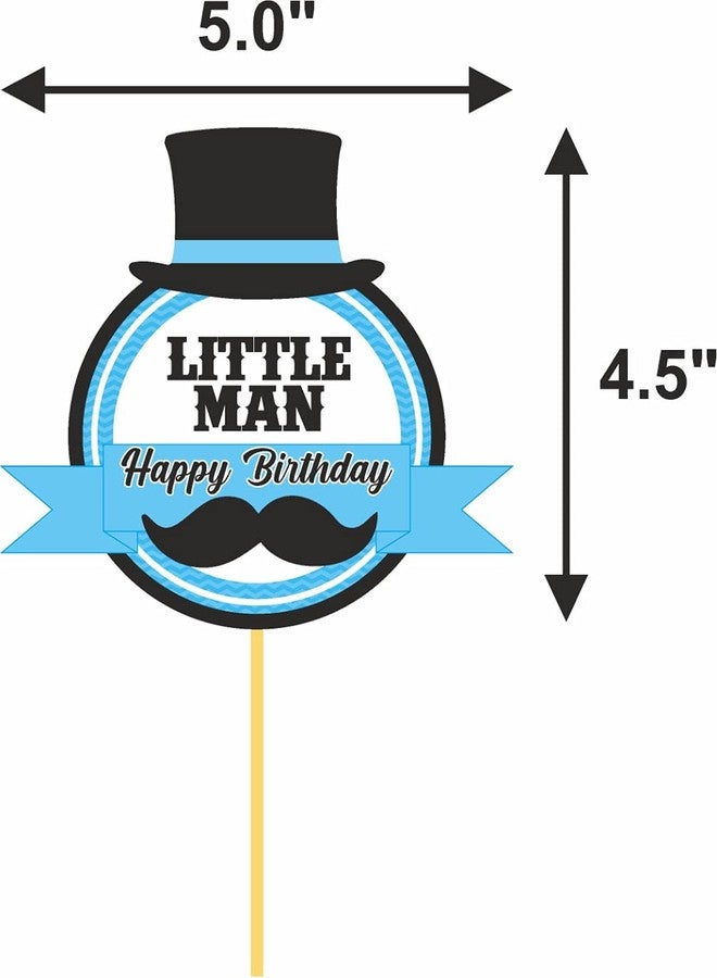 Untumble Little Man Birthday Cake Toppers and Cup Cake Toppers (Set of 25) - Image 5