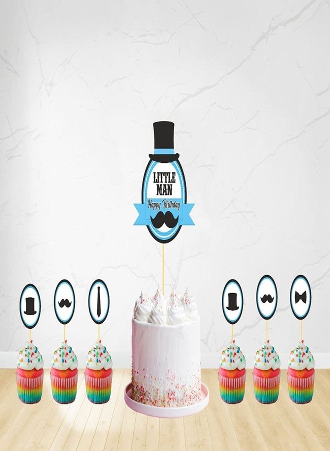 Untumble Little Man Birthday Cake Toppers and Cup Cake Toppers (Set of 25) - Image 1