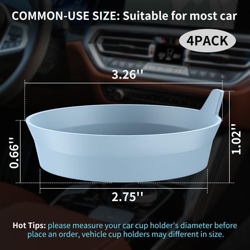 Me.Fan Car Cup Holder Coasters [4 Pack] Silicone Cups Mats  Automotive Universal Non-Slip Recessed Interior Accessories Ether - Image 2