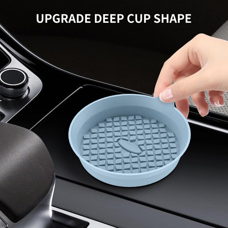 Me.Fan Car Cup Holder Coasters [4 Pack] Silicone Cups Mats  Automotive Universal Non-Slip Recessed Interior Accessories Ether - Image 4
