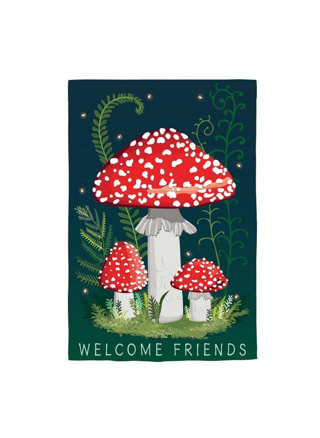 Evergreen Flag - Welcome Friends Mushroom Spring Garden Flags 12X18 Double Sided | Small Garden Flags For Outside | Welcome Spring Flag Décor For Yards And Gardens - Image 1