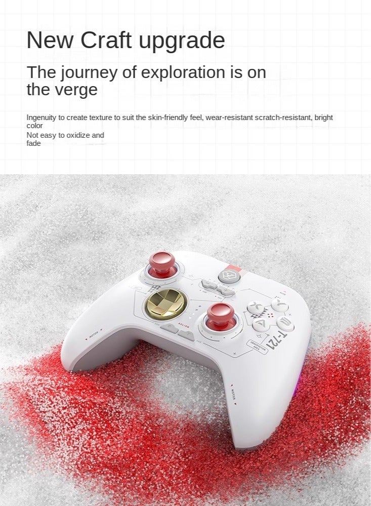 AOLION وحدة تحكم بلوتوث لاسلكية، وحدة تحكم لعبة مع زناد خطي هال، عصا تحكم مدمجة محمولة، وحدة تحكم مريحة مع إضاءة RGB، (1 قطعة، أسود ذهبي، زناد هال) - Image 4