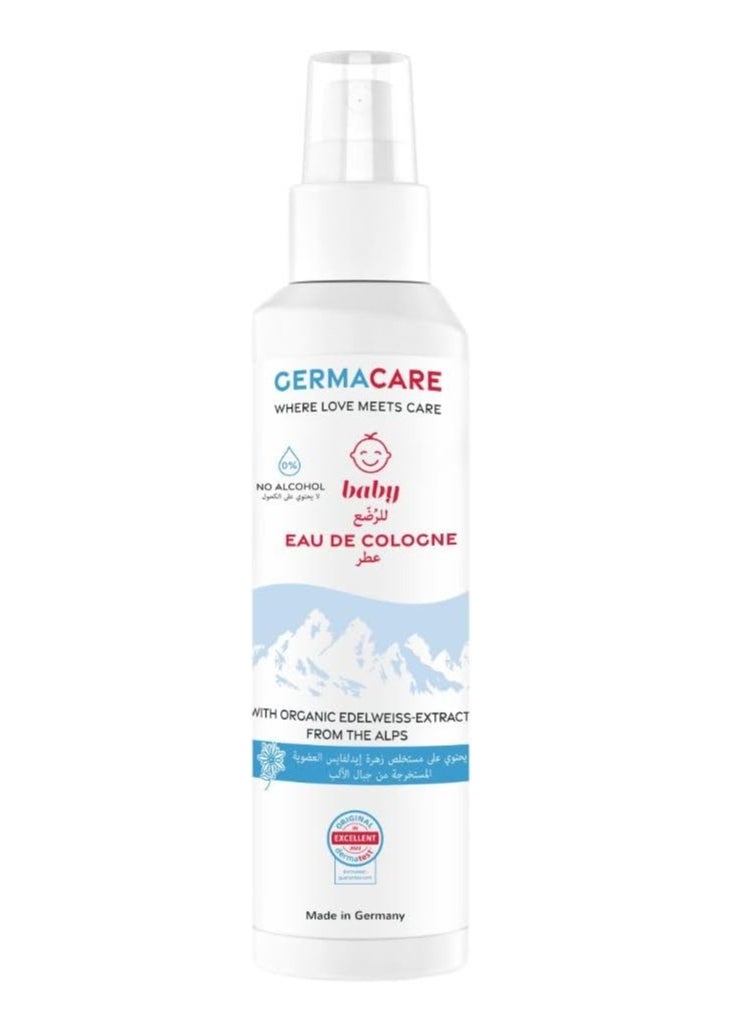 Germacare Baby EAU De Cologne for Newborn, pH Value of 5.5, Organic Edelweiss Extract From the Alps, Alcohol Free, Perfect Combination of Fragrance, 150ml 