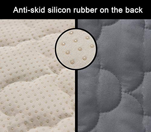 CHHKON Slipcovers for Furniture Sofa Cover with Side Pockets 100% Waterproof Quilted Furniture Protector Sofa Slipcover for Dogs, Pets and Leather Couch (Light Grey, 68'') - Image 4