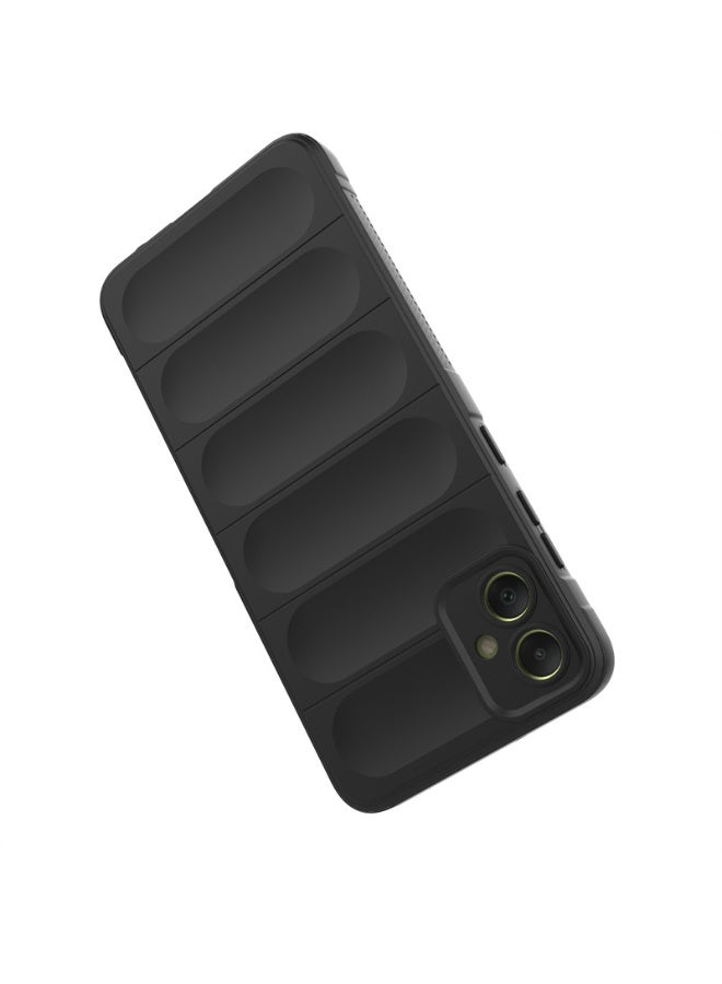 SanHu for Samsung Galaxy A07 Case Cover, Heavy Duty 4D Striped Pattern Sensory Soft Silicone Full Portection Shockproof Phone Case for Samsung Galaxy A07, Black - Image 2