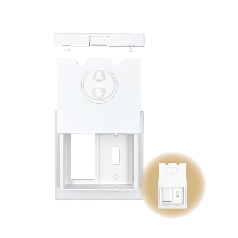 DHT Ventures Store HomeStar Safety Light Switch Guard | Rocker-Toggle Combo Style | Child Proof Light Switch Plate | Tamper-Proof Switch Protection | Switch Lock Cover - Image 1