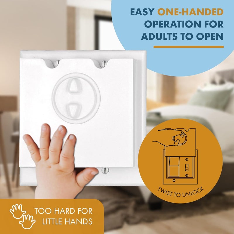 DHT Ventures Store HomeStar Safety Light Switch Guard | Rocker-Toggle Combo Style | Child Proof Light Switch Plate | Tamper-Proof Switch Protection | Switch Lock Cover - Image 3