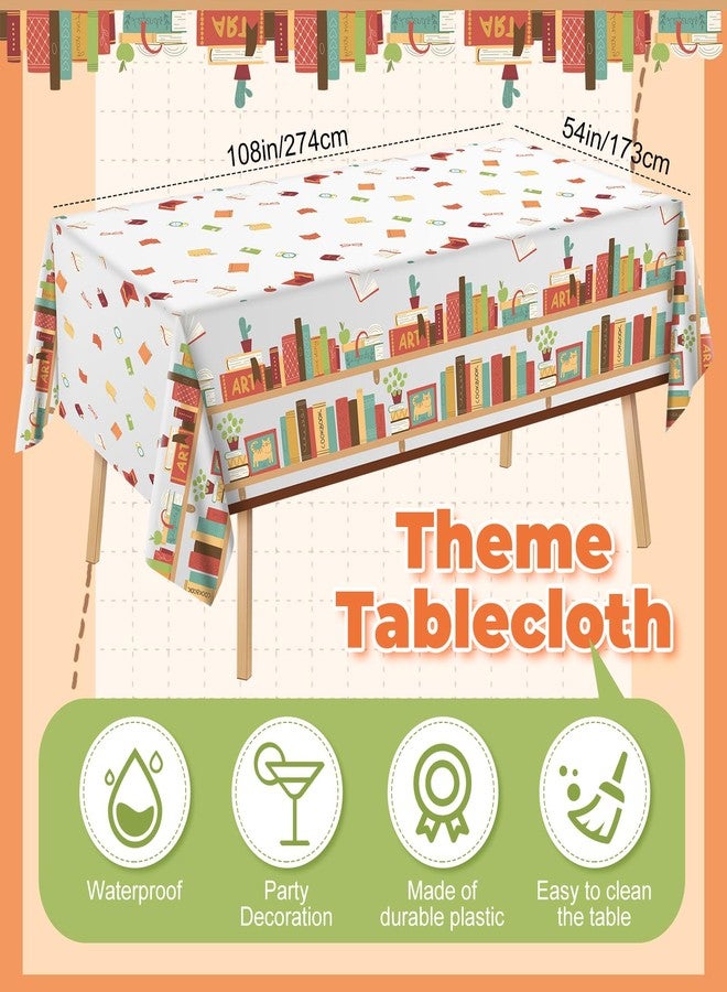 Vercraft 122 Pcs Book Theme Party Decorations Book Club Party Supplies Set(Serves 24) Includes Tableware Banner Paper Plate Cup Napkin Forks Tablecloth Library Reading Lover Table Decorations - Image 3