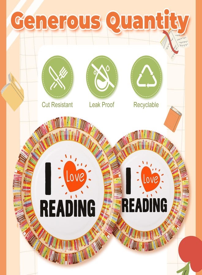 Vercraft 122 Pcs Book Theme Party Decorations Book Club Party Supplies Set(Serves 24) Includes Tableware Banner Paper Plate Cup Napkin Forks Tablecloth Library Reading Lover Table Decorations - Image 4