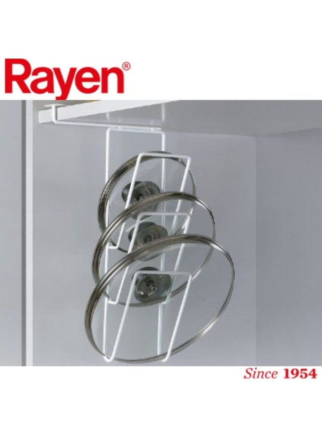 Rayen Pan Lid Rack – Metal Pot Lid Organizer for Kitchen Cabinets, Easy to Install No Tools Needed – Model 6073. - Image 1