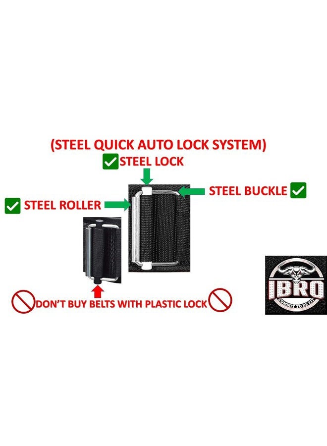 IBRO Quick Locking Premium Weight Lifting Belt - Unrivaled Back Support for Powerlifting, Cross Training, Olympic Lifting & Bodybuilding - 4 Inch Nylon Gym Belt for Men and Women with Metal Buckle for - Image 3
