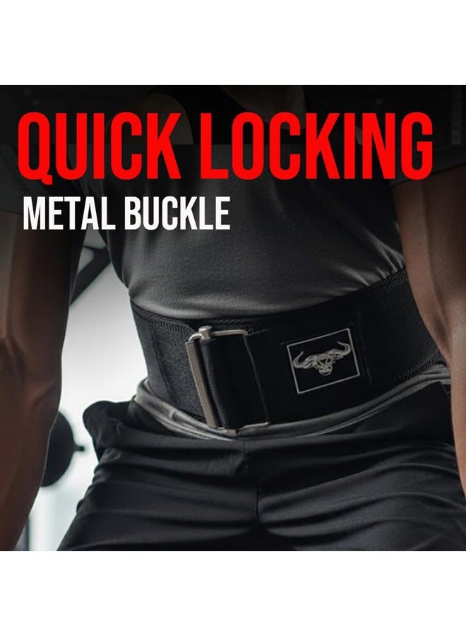 IBRO Quick Locking Premium Weight Lifting Belt - Unrivaled Back Support for Powerlifting, Cross Training, Olympic Lifting & Bodybuilding - 4 Inch Nylon Gym Belt for Men and Women with Metal Buckle for - Image 5