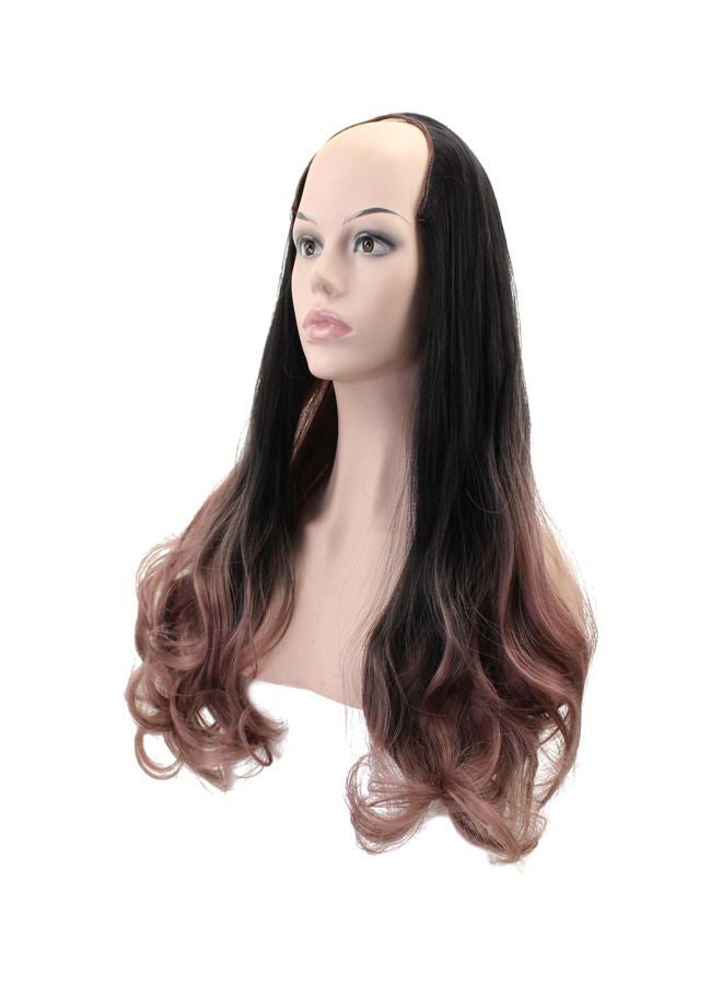 NIBEMINENT Long Curly Hair Extension Wig Black/Brown 28inch - Image 3