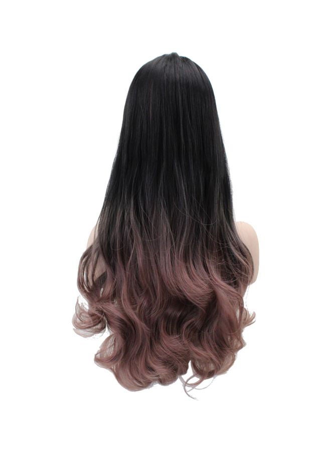 NIBEMINENT Long Curly Hair Extension Wig Black/Brown 28inch - Image 2