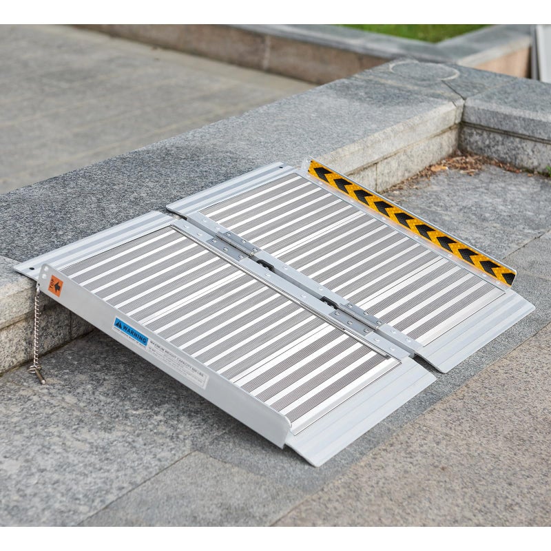 FACHNUO Portable Wheelchair Ramp 3FT NonSkid Aluminum Folding Threshold Ramp Handicap Ramps for Wheelchairs for Home StepsDoorwaysStairsCurbs Scooter Ramp for Car 800lbs Weight Capacity