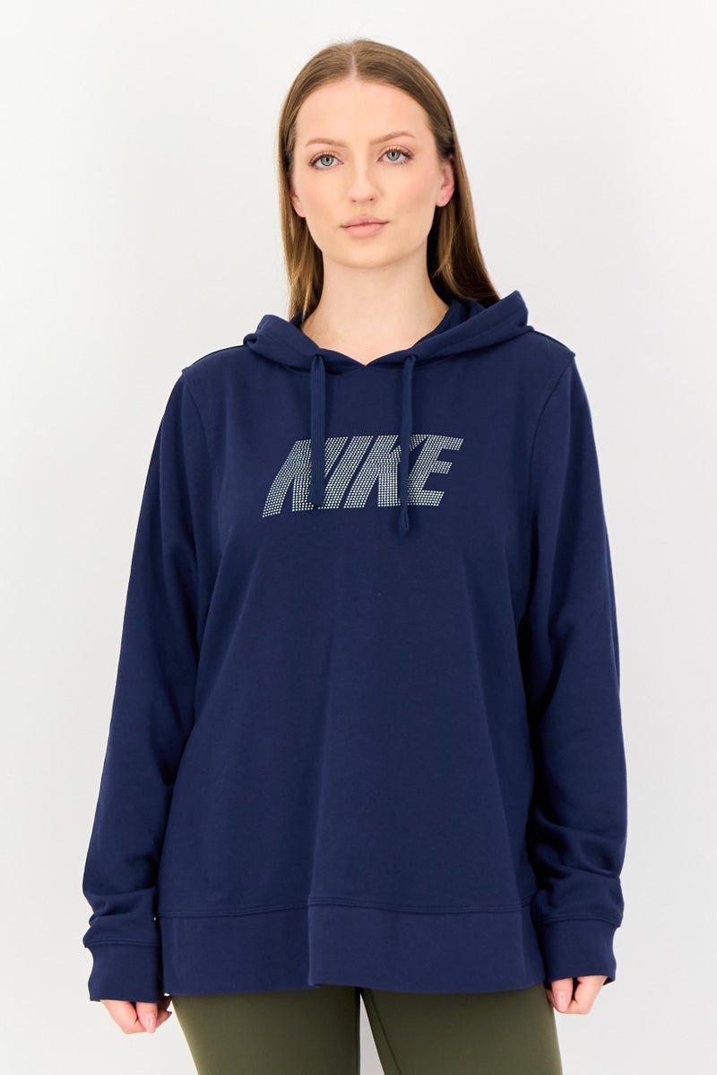 Nike هودي خارجي طويل الأكمام للنساء، رياضي، لون كحلي - Image 1