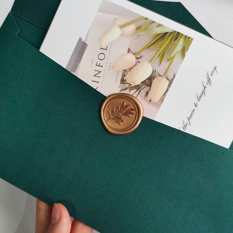 Pilloze 50 Pcs Antique Gold Wax Seal Stickers Self- Adhesive Wedding Invitation Seal Stickers, Perfect for Wedding Invitation, Envelopes Christmas Cards, Gift Wrapping, Good Adhesion and Easy to Use - Image 3