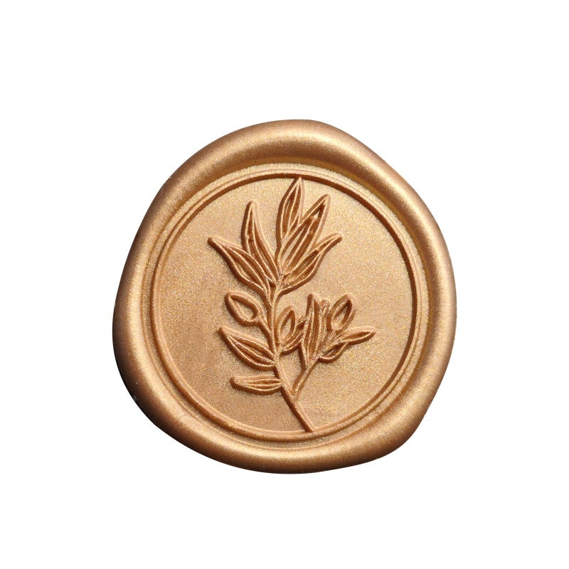 Pilloze 50 Pcs Antique Gold Wax Seal Stickers Self- Adhesive Wedding Invitation Seal Stickers, Perfect for Wedding Invitation, Envelopes Christmas Cards, Gift Wrapping, Good Adhesion and Easy to Use - Image 1