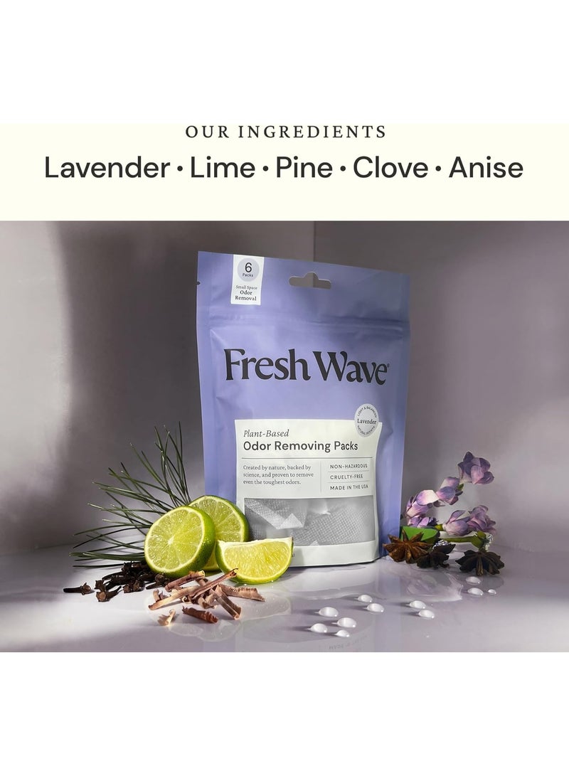 Fresh Wave Lavender Odor Eliminating & Deodorizing Packs | Bag of 6 | Safer Odor Relief for Small Spaces | Natural Plant-Based Odor Eliminator | Odor Absorbers for Home - Image 2