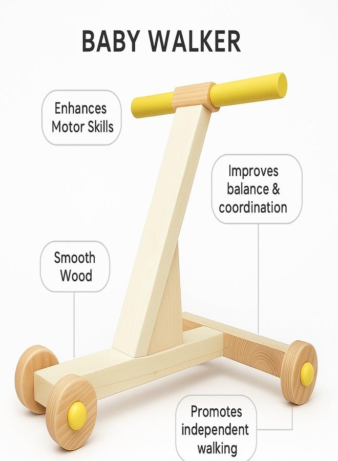 Beebox Wooden Push Walker for Toddlers | Eco-Friendly Baby Walker Cycle for Boys & Girls | Push Toy for Kids 6-36 Months | Safe, Durable & Natural Learning Walker - DIY - Image 2