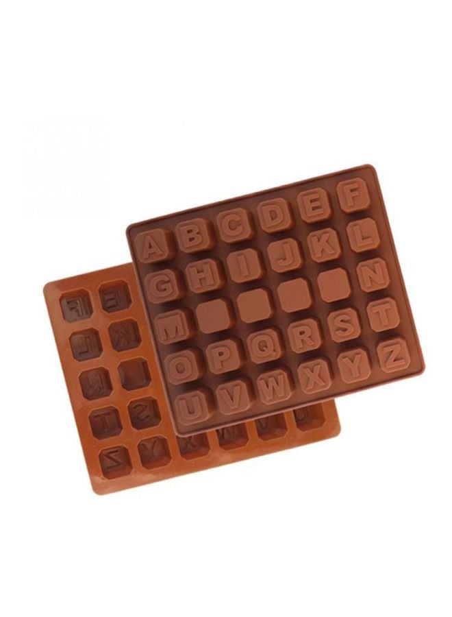 26 English Letters + 4 Whiteboard Creative Mould Brown 18x15.93x2cm - Image 2