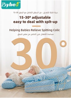 Bybeo Baby Crib Wedge Pillows with Safety Fence, Adjustable Height Anti-Spit Breastfeeding Nursing Pillow - Anti-Reflux, Choking, and Milk Overflow for Newborns Toddlers  - Image 2