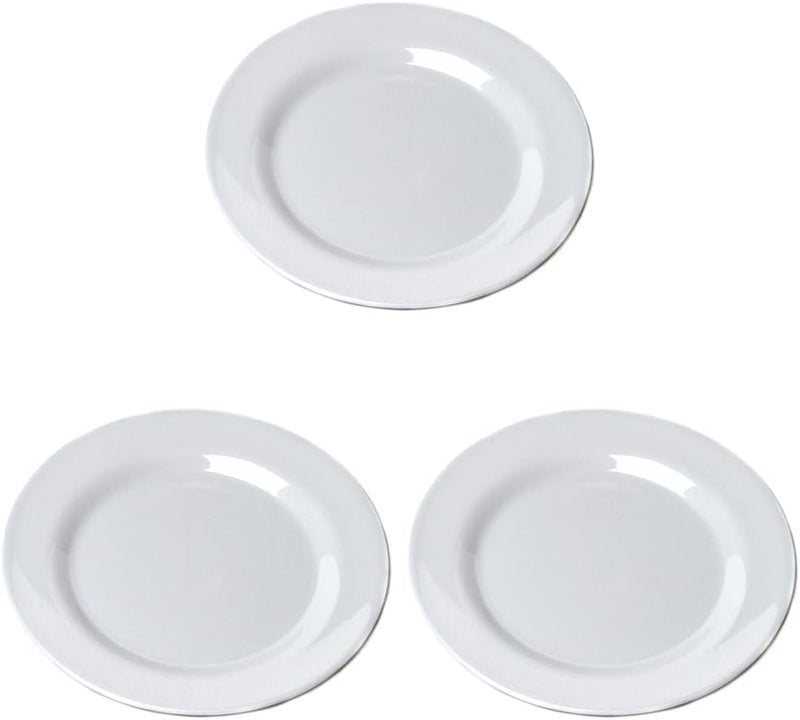 Chef Craft Classic Melamine Appetizer Plates 8 inches in Diameter White Pack of 3 - Image 1