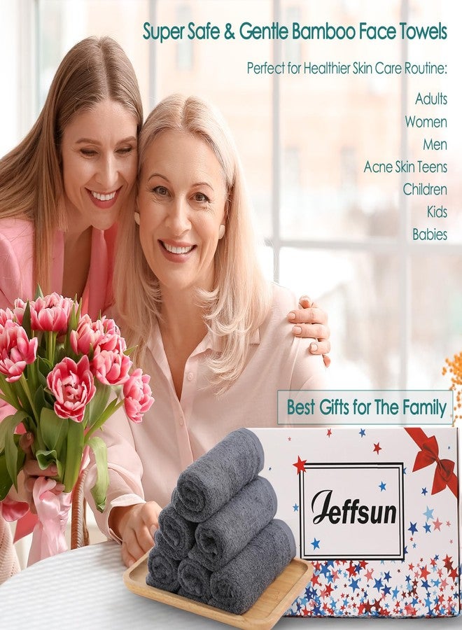 JEFFSUN Wash Cloths 12 Pack, Super Soft and Skin Friendly Face Towel for Sensitive Skin, 10x10 inch Small Face Washcloths, Reusable Washable Makeup Remover Cloths, Easy to Rinse Grey Facial Cleansing Cloths - Image 5