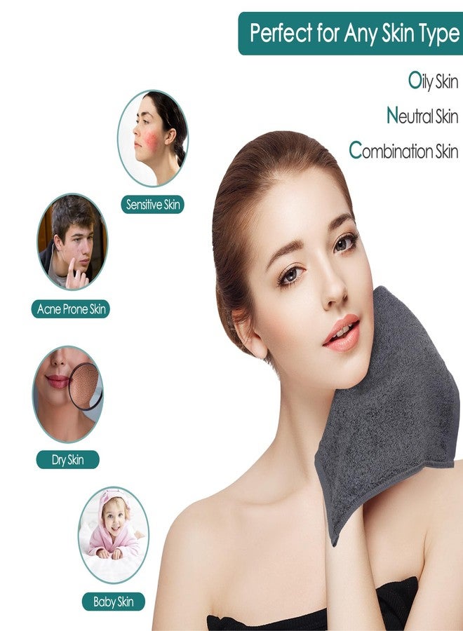 JEFFSUN Wash Cloths 12 Pack, Super Soft and Skin Friendly Face Towel for Sensitive Skin, 10x10 inch Small Face Washcloths, Reusable Washable Makeup Remover Cloths, Easy to Rinse Grey Facial Cleansing Cloths - Image 3
