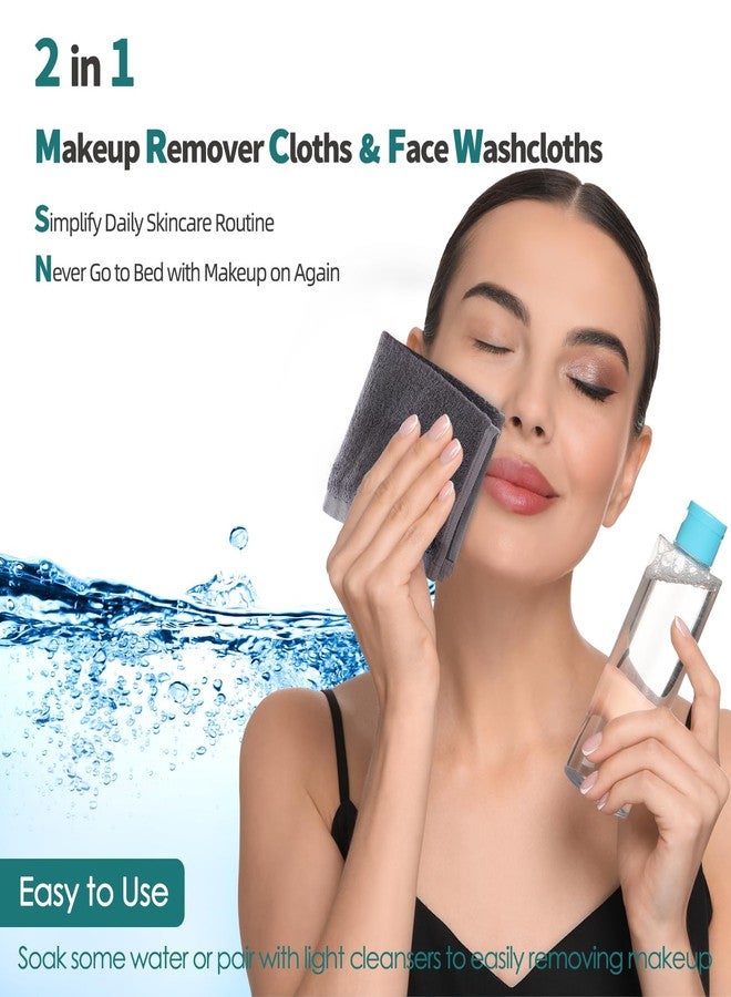 JEFFSUN Wash Cloths 12 Pack, Super Soft and Skin Friendly Face Towel for Sensitive Skin, 10x10 inch Small Face Washcloths, Reusable Washable Makeup Remover Cloths, Easy to Rinse Grey Facial Cleansing Cloths - Image 2