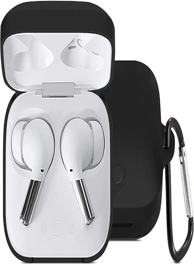 Next Next Store Silicone Case Compatible with One Plus Buds Pro, with Keychain Strap, Integrated Protection, Attractive Design, Perfect for Daily Use(Black)