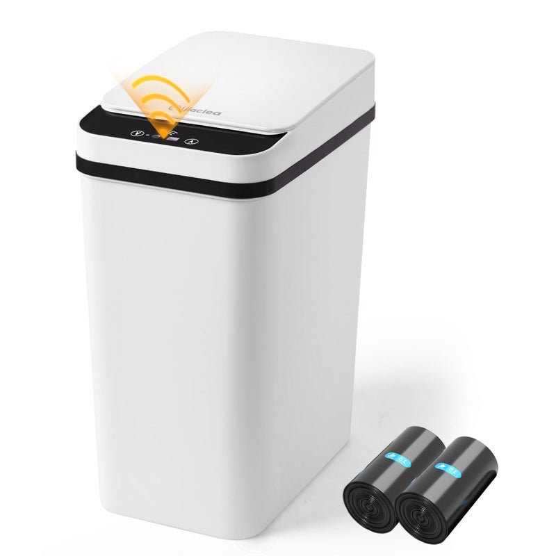 LJIACLEA Bathroom Trash Can Automatic Touchless 2.6 Gallon Small Smart Trash Cans with Lid Slim Garbage Can for Kitchen, Toilet, Bedroom, RV, Living Room - Image 1