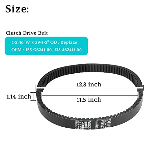 10L0L Clutch Drive Belt for Yamaha G2 G5 G8 G9 G11 G14 G16 G19 G20 G21 G22 G29/Drive 4 Cycle Gas Golf Cart, OEM J38-46241-00, J55-G6241-00-00 - Image 4