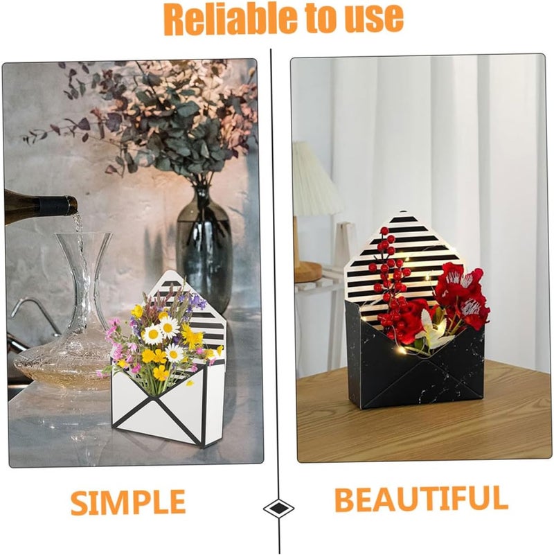 GLSTOY 5pcs Flower Wrapping Boxes Envelope Paper Cases Mixed Style Foldable Flower Storage Containers for Bouquet Packaging Presentation and Event Decoration Random Style - Image 5