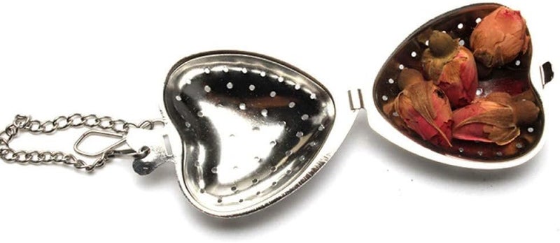 Mayata 2pcs Stainless steel fine mesh seasoning ball kitchen soup spice stew filter kitchen tool metal tea bag tea ball (2pcs heart-shaped combination), Silver - Image 2