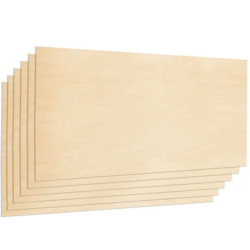 Plywood Sheet Board A Grade 22 x 12 x 18 inch 3mm Thick Pack of 6 Unfinished for Crafts Basswood by Craftiff