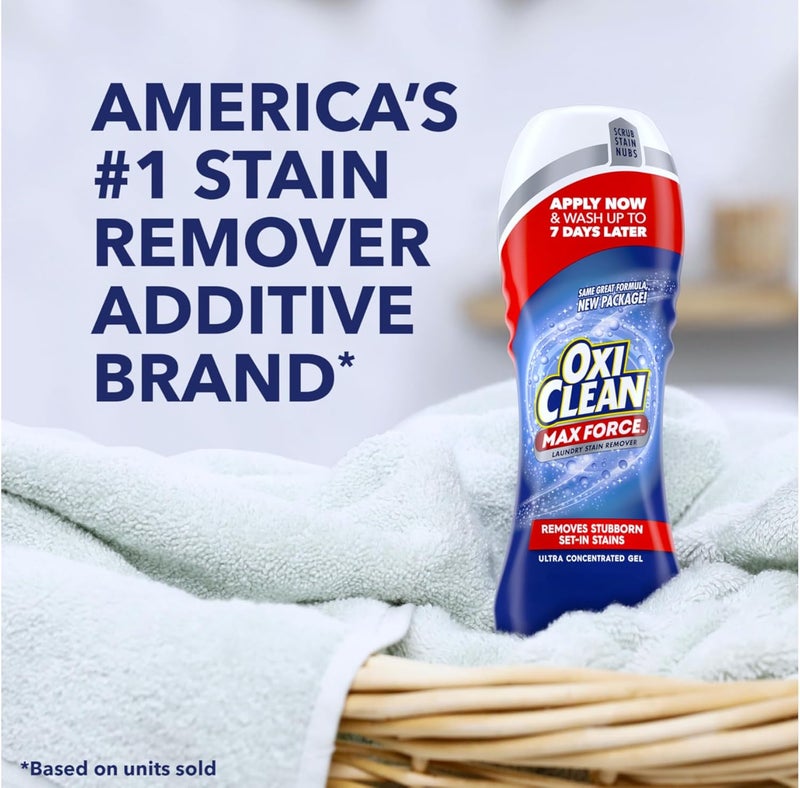 Oxiclean Oxi, Clean Max Force Stain Remover 6.2 Ounce 2-Pack – Stain Stick for Clothes, – Stain Grabbing Nubs Grease Stain Remover for Clothes – Gel Stain for 5 Stain Types - Image 3