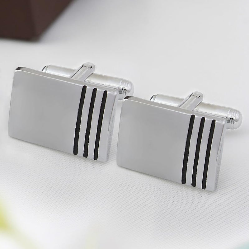 Kovove The Bling Fling Silver Coloured Cufflinks - Image 2