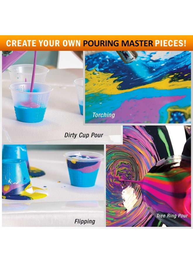 POURING MASTERS Titanium White Acrylic Ready to Pour Pouring Paint - Premium 64-Ounce Pre-Mixed Water-Based - for Canvas, Wood, Paper, Crafts, Tile, Rocks and More - Image 5