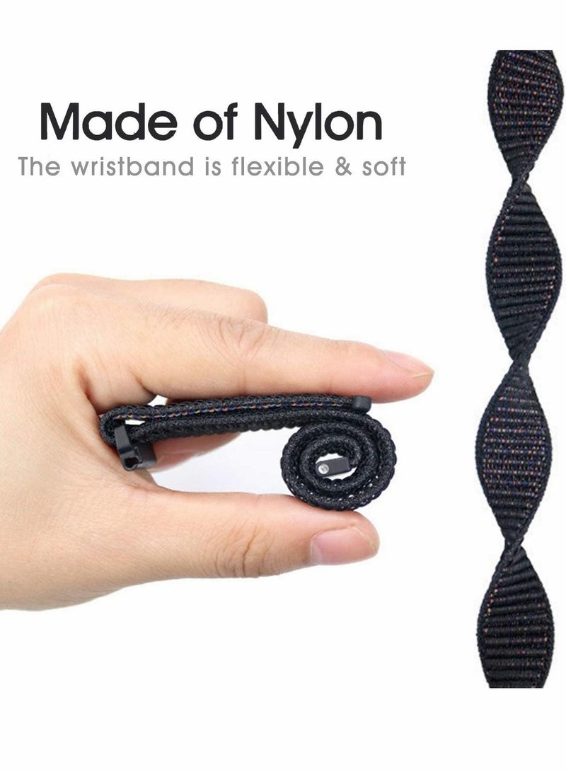 22mm Soft Nylon Watch Bands Compatible for Samsung Galaxy Watch 46mm/Samsung Galaxy Watch 3 45mm/Gear S3 Frontier/Classic, Sport Strap Wristband Replacement Bracelet for Women Men (black) - Image 5