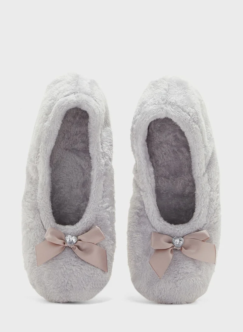Ginger Ladies Velour Ballet With Matching Bow