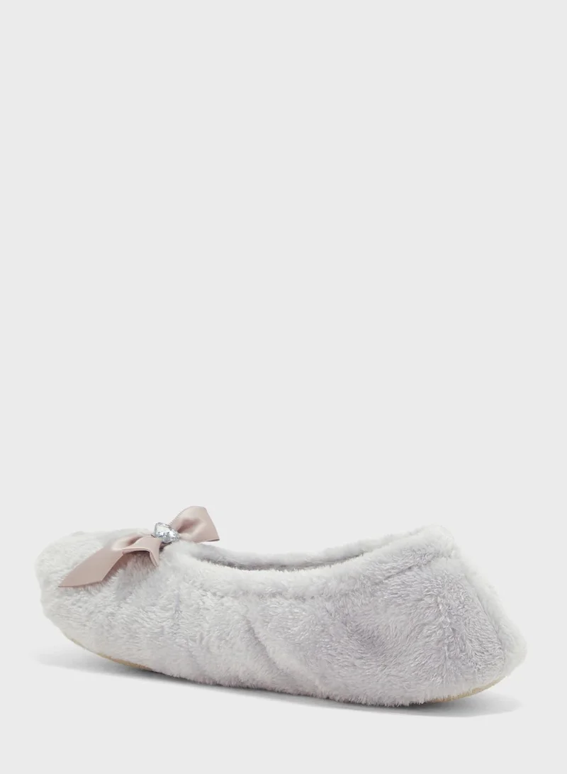 Ginger Ladies Velour Ballet With Matching Bow
