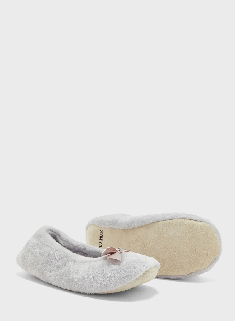 Ginger Ladies Velour Ballet With Matching Bow