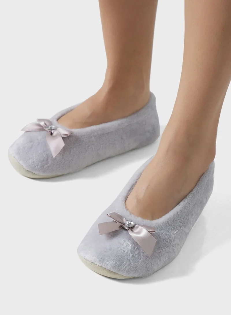 Ginger Ladies Velour Ballet With Matching Bow